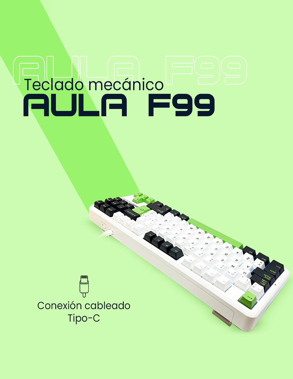 Usb-c qwert español con interruptor lineal (red black) f87 5